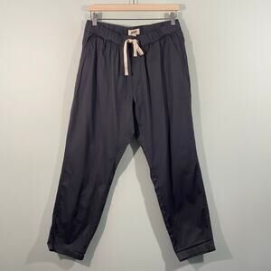 Pact Men Grey Twill Organic Cotton Pull On Straight Leg Pants Size L NWT